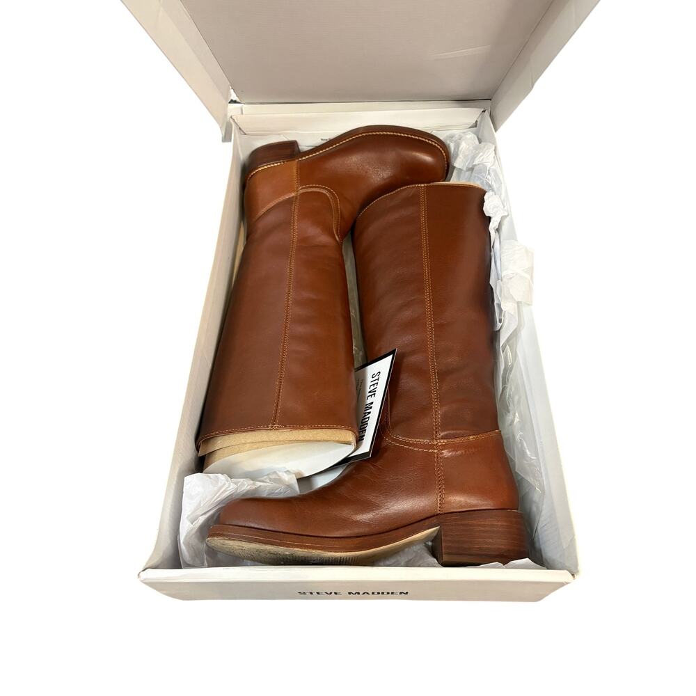 Steve Madden Riggs Knee High Tall Boots Western Country Preppy Fall Winter 8 - Picture 12 of 14